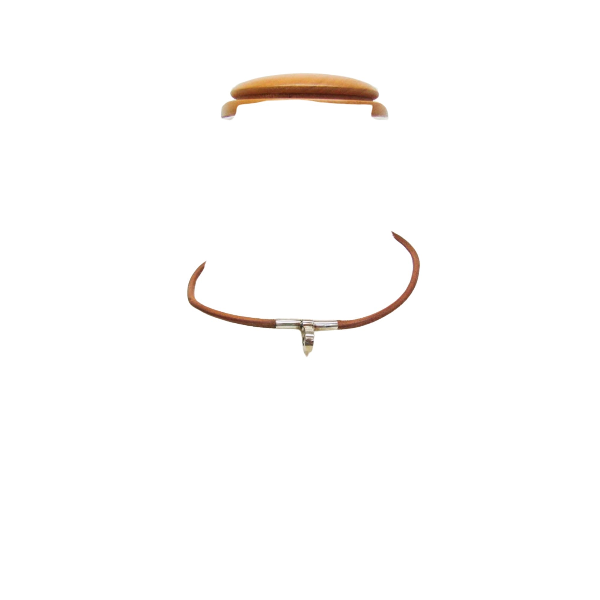 Hermès Brown Leather Necklace Jewelry (Pre-Owned)