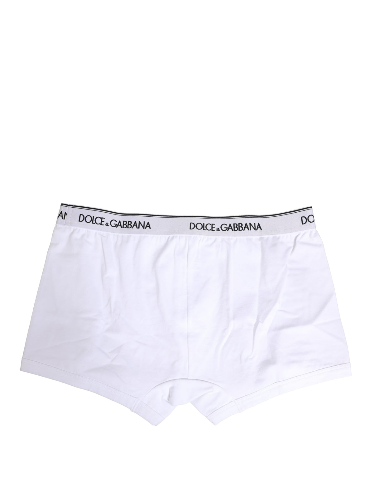 Dolce & Gabbana White Logo Waistband Cotton Boxer Men's Underwear