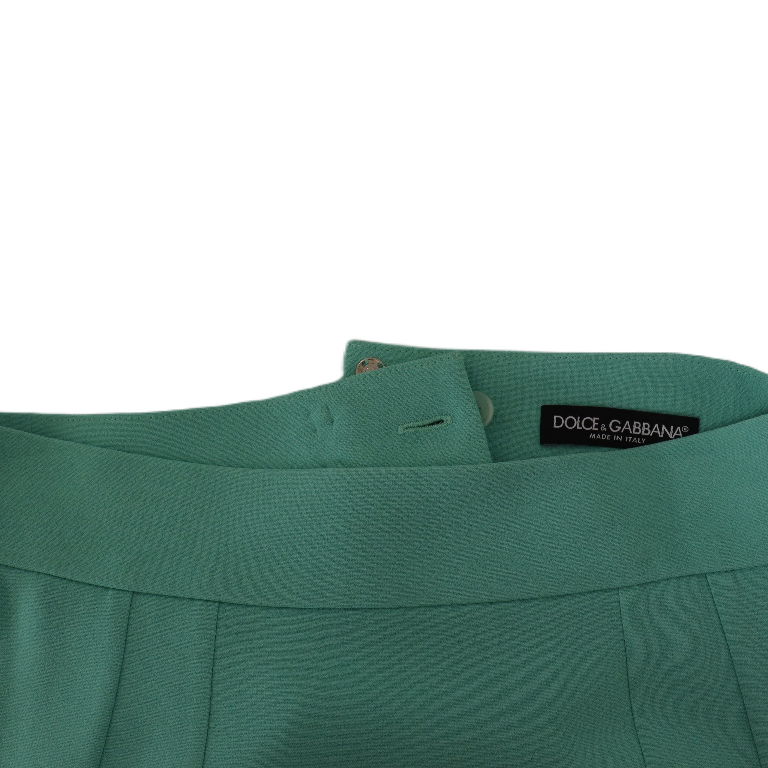 Dolce & Gabbana Mint Green Viscose Pencil Cut Midi Women's Skirt