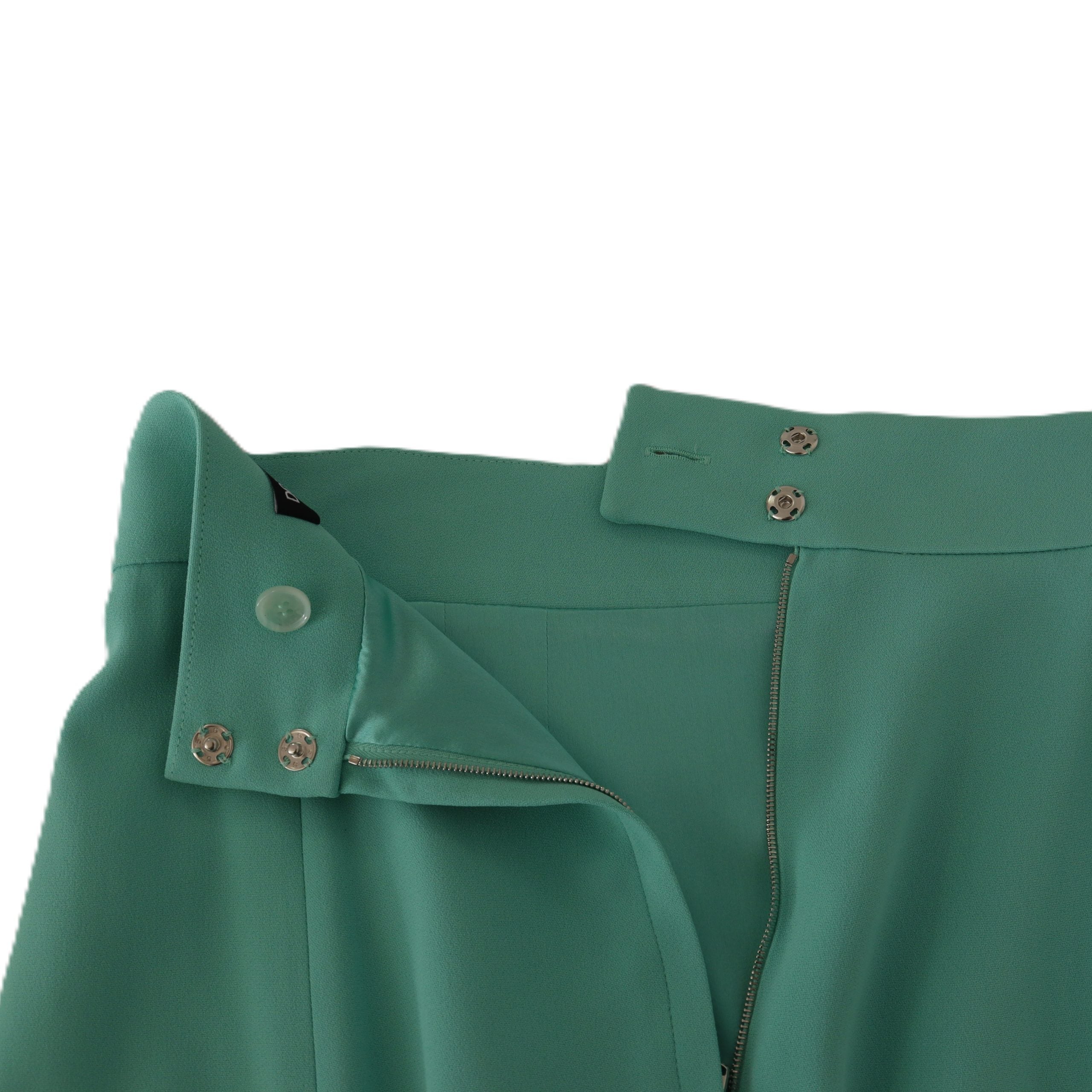 Dolce & Gabbana Mint Green Viscose Pencil Cut Midi Women's Skirt