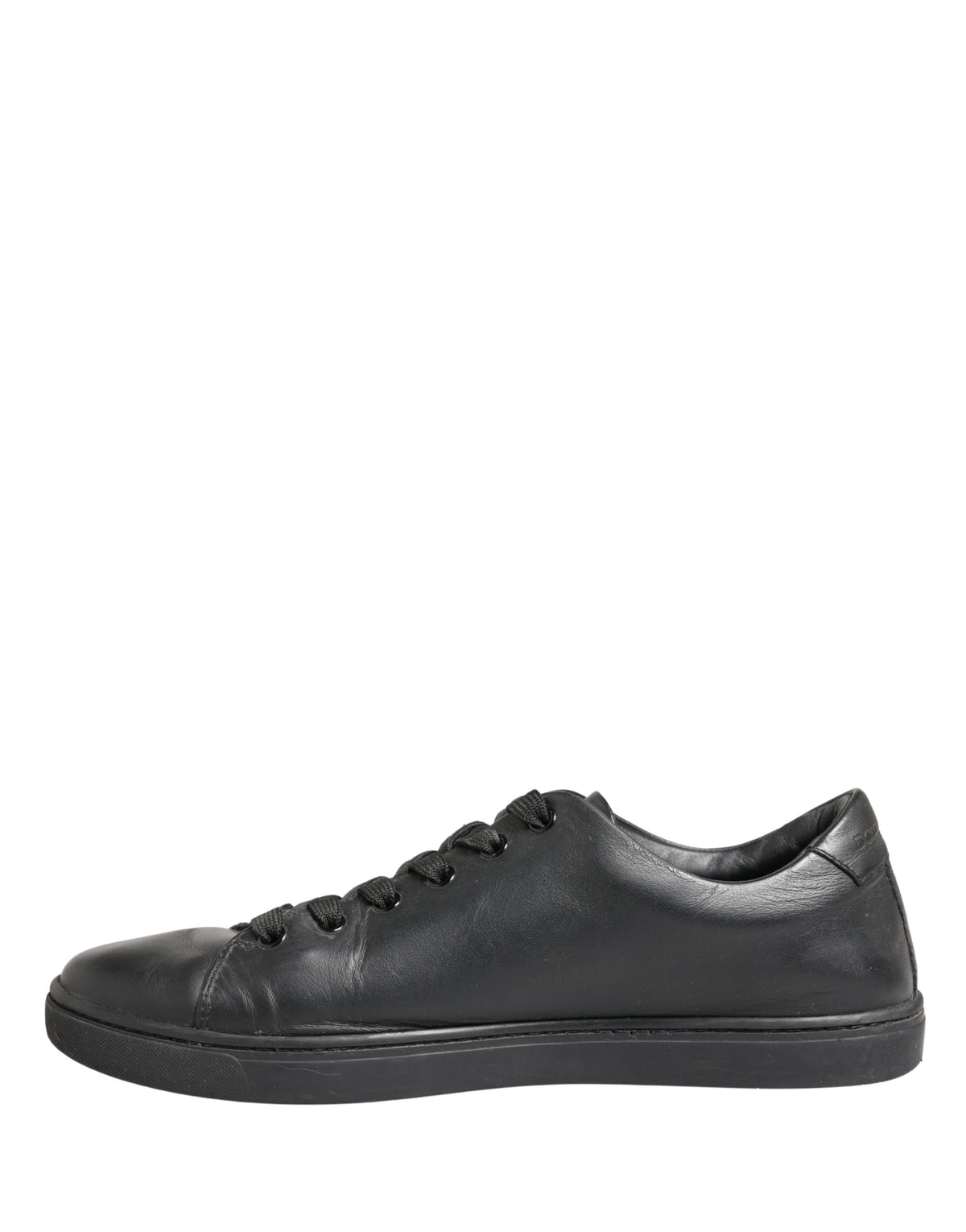 Dolce & Gabbana Black Leather Low Top Lace Up Sneakers Men's Shoes (Pre-Owned)