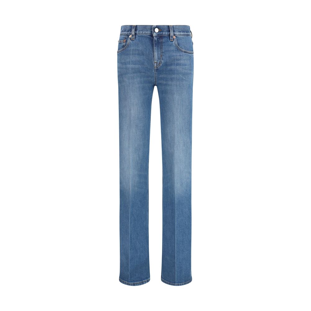 Gucci Blue Cotton Flared Women's Jeans