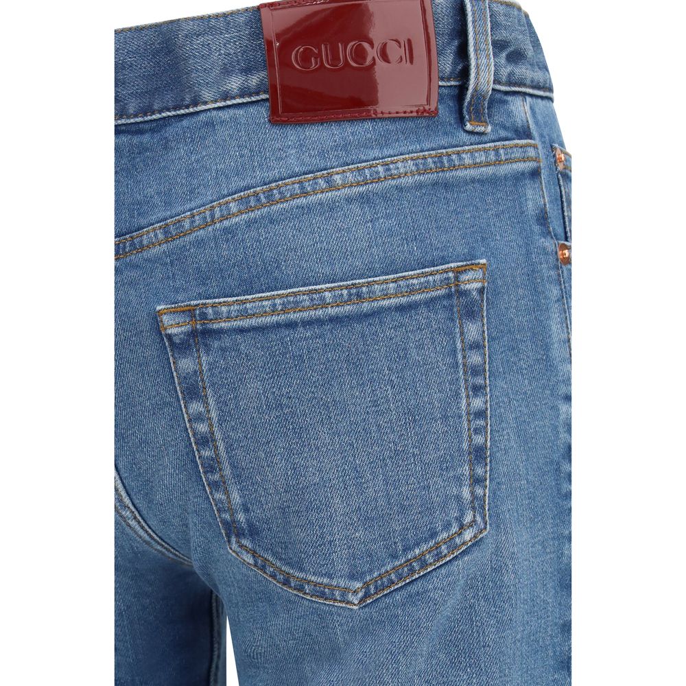 Gucci Blue Cotton Flared Women's Jeans