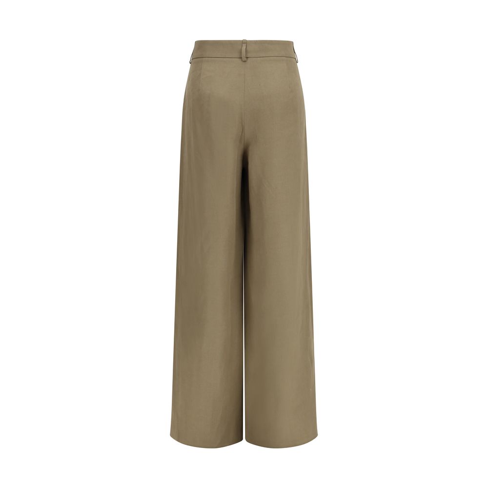 Giorgio Armani Beige Linen Casual Women's Pants