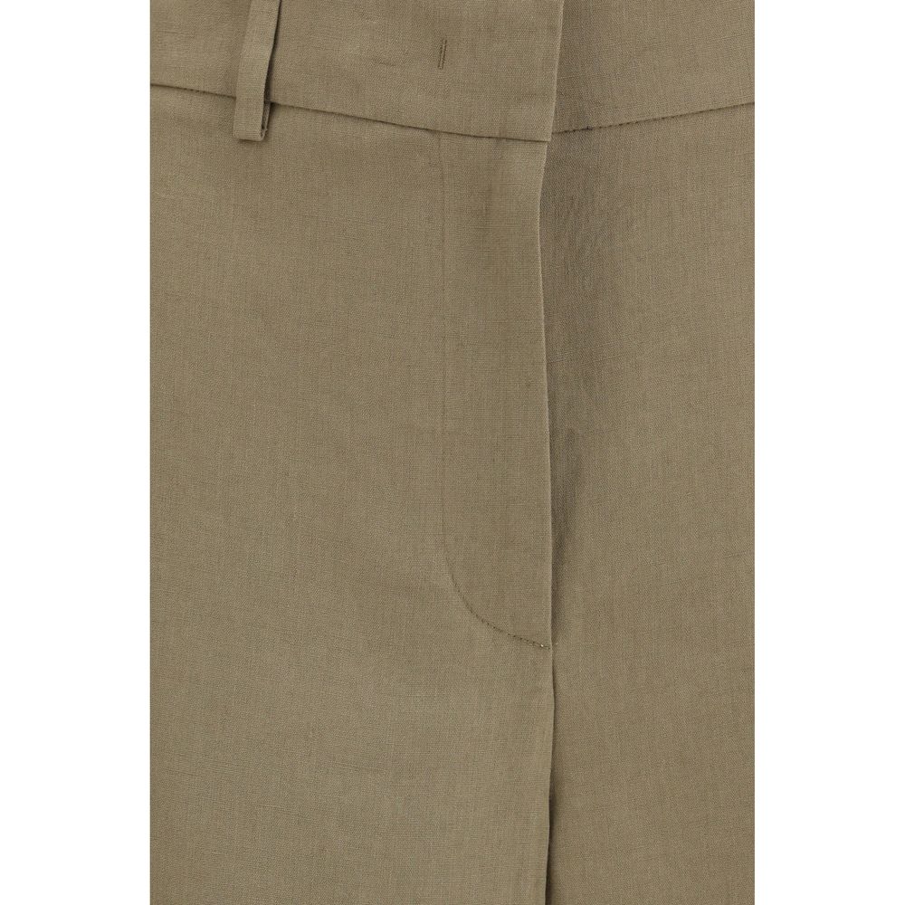 Giorgio Armani Beige Linen Casual Women's Pants