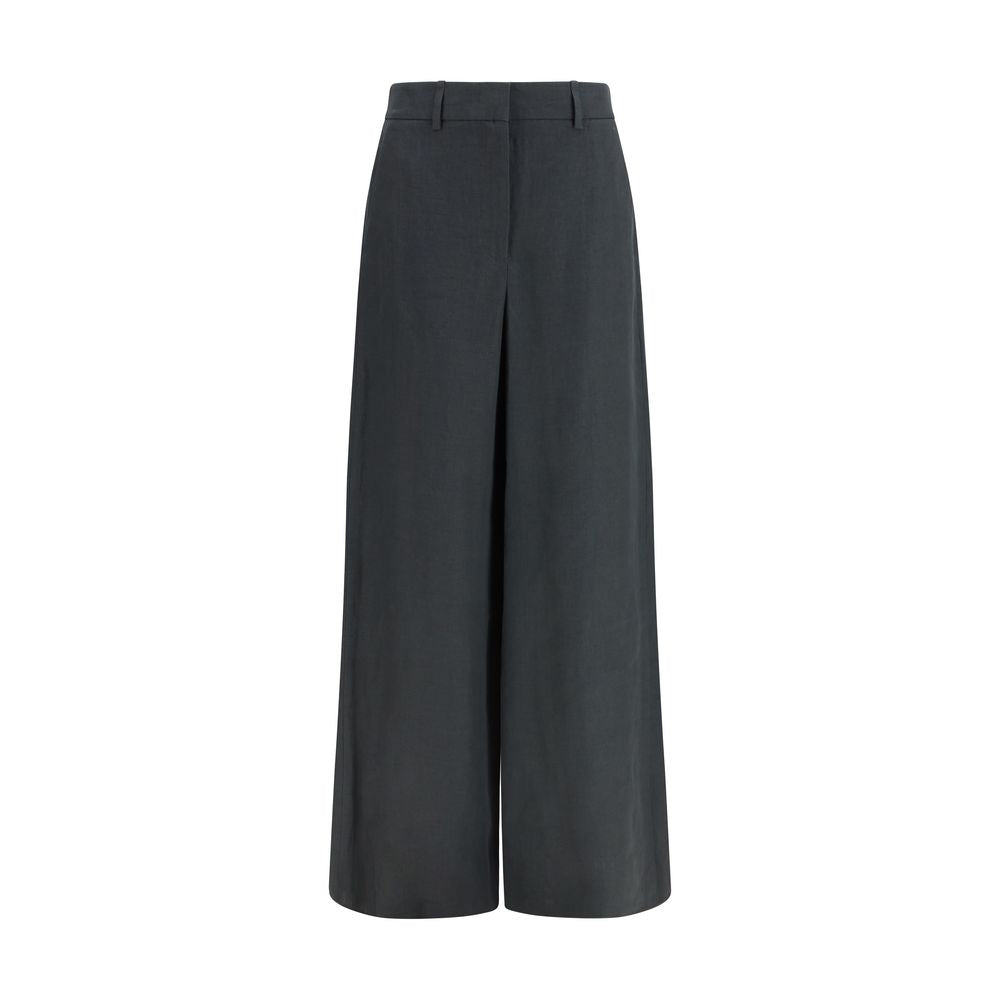 Giorgio Armani Gray Linen Casual Women's Pants