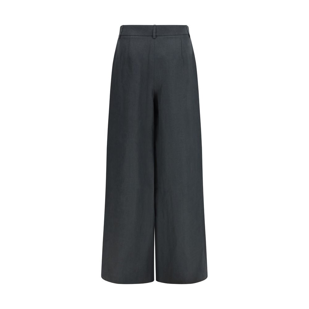 Giorgio Armani Gray Linen Casual Women's Pants