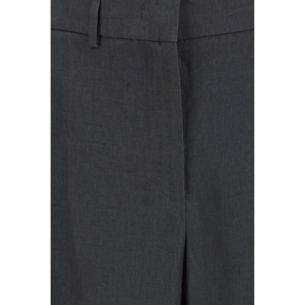 Giorgio Armani Gray Linen Casual Women's Pants