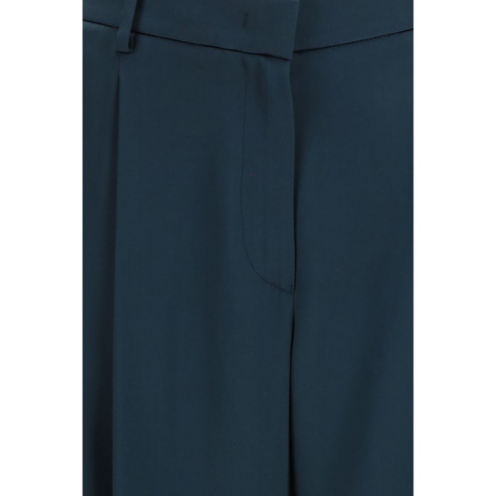 Giorgio Armani Blue Silk Casual Women's Pants