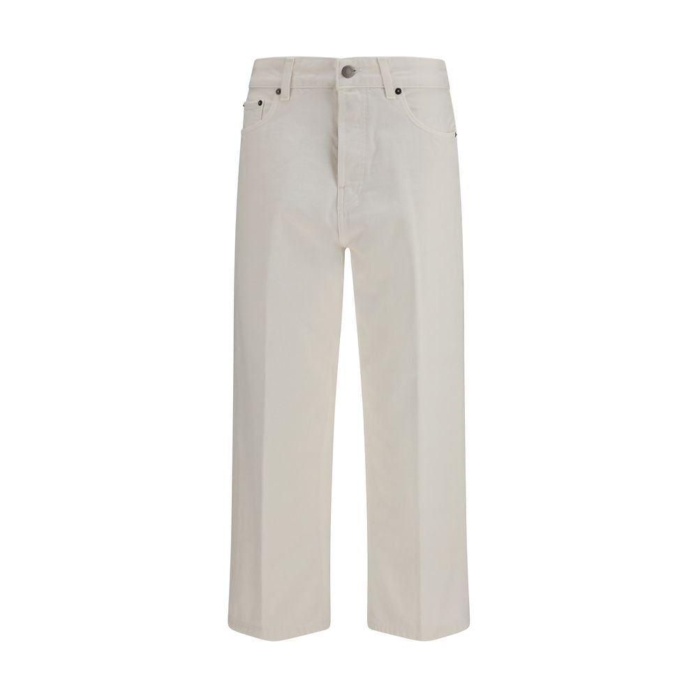 Haikure White Cotton Relaxed Fit Women's Jeans