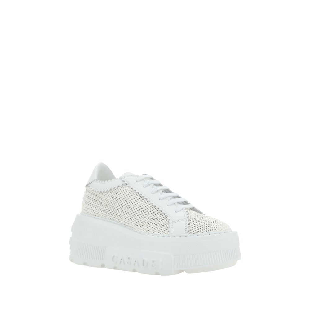 Casadei White Other Fibres Women's Sneakers