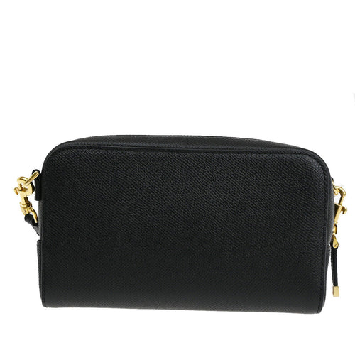 Dior Caro Black Leather Shoulder Bag (Pre-Owned)