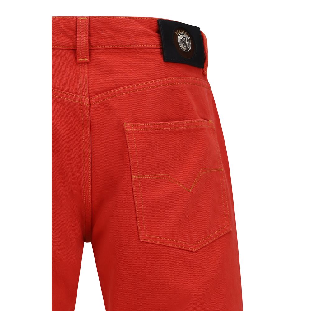 Versace Multicolor Cotton Straight-Leg Men's Jeans