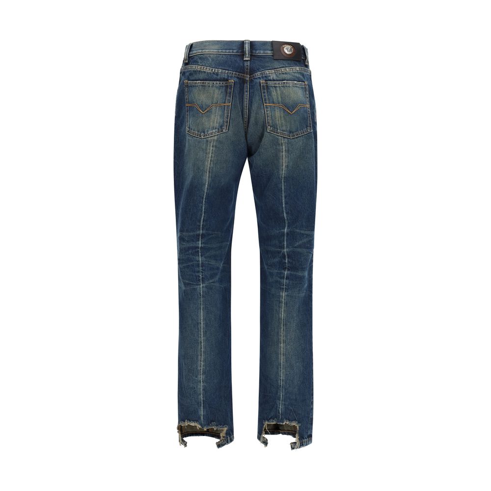 Versace Blue Cotton Straight-Leg Men's Jeans