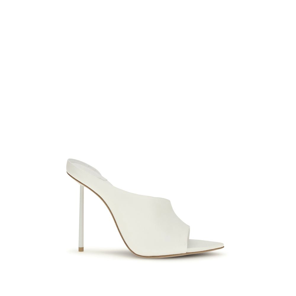 LE SILLA White Calf Leather Bos Taurus Stiletto Heel Women's Sandals