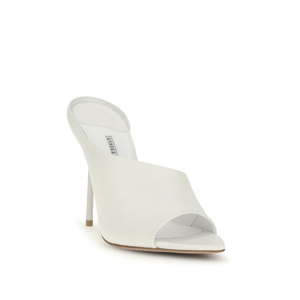 LE SILLA White Calf Leather Bos Taurus Stiletto Heel Women's Sandals