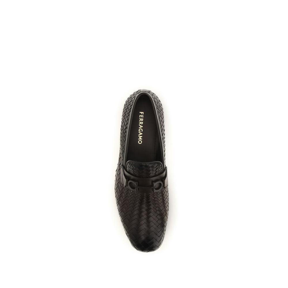 Ferragamo Brown Calf Leather Bos Taurus Slip-On Men's Loafers