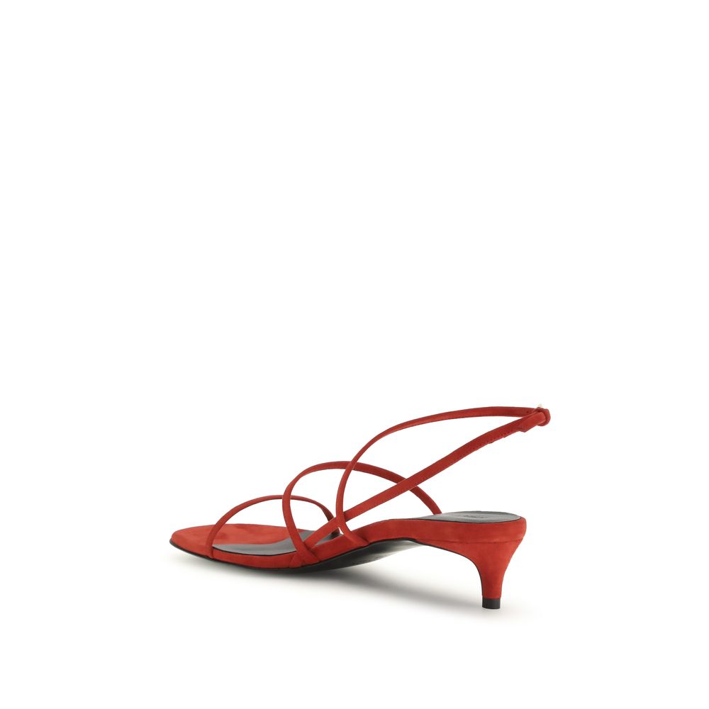 Khaite Multicolor Calf Leather Bos Taurus Stiletto Heel Women's Sandals