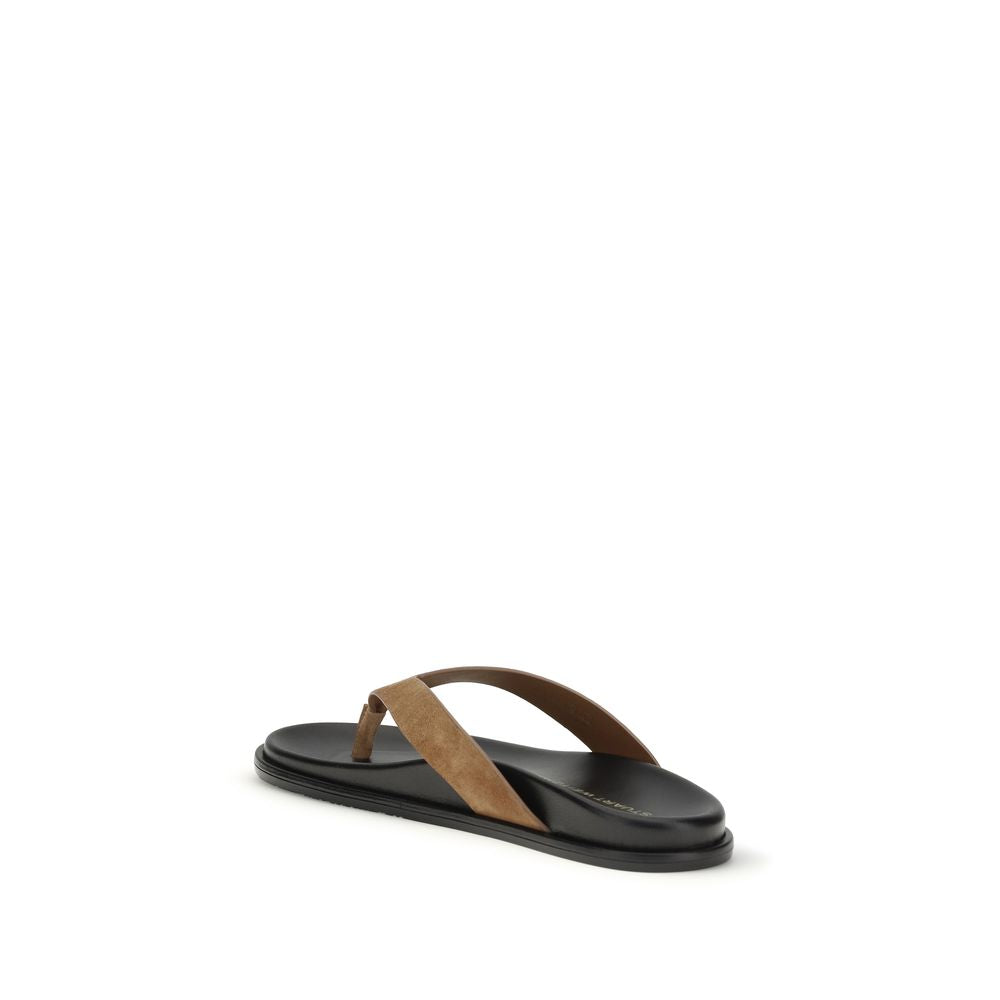 Stuart Weitzman Multicolor Calf Leather Bos Taurus Flip-Flop Women's Sandals