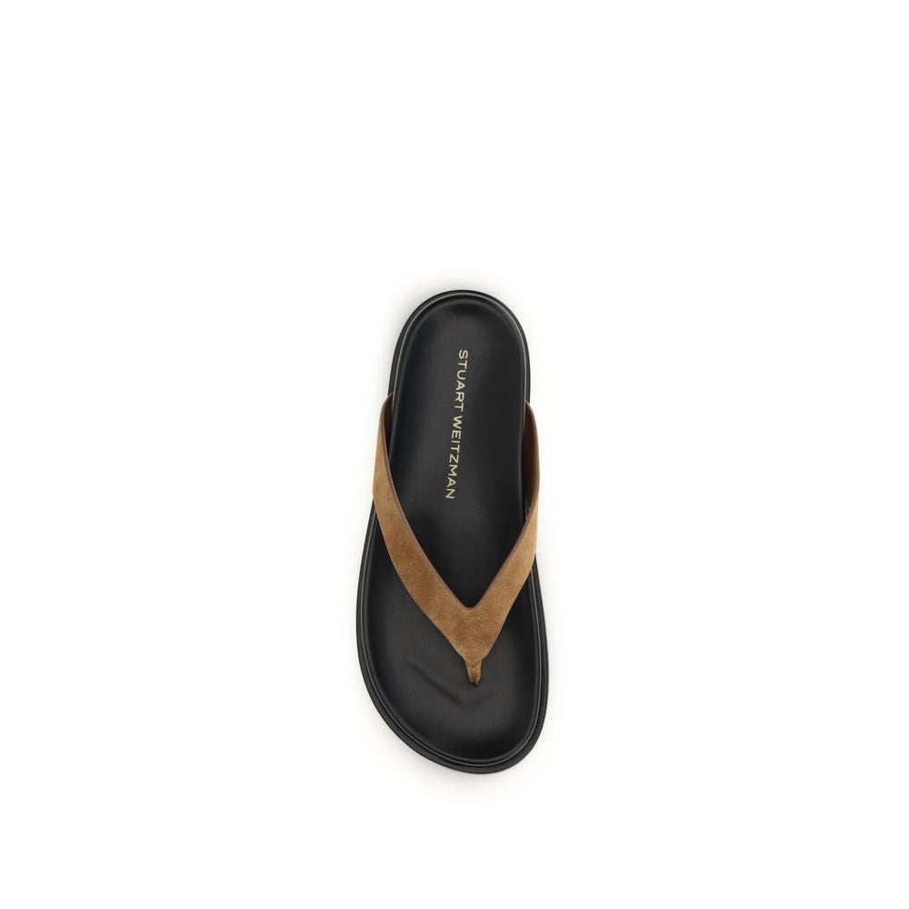 Stuart Weitzman Multicolor Calf Leather Bos Taurus Flip-Flop Women's Sandals