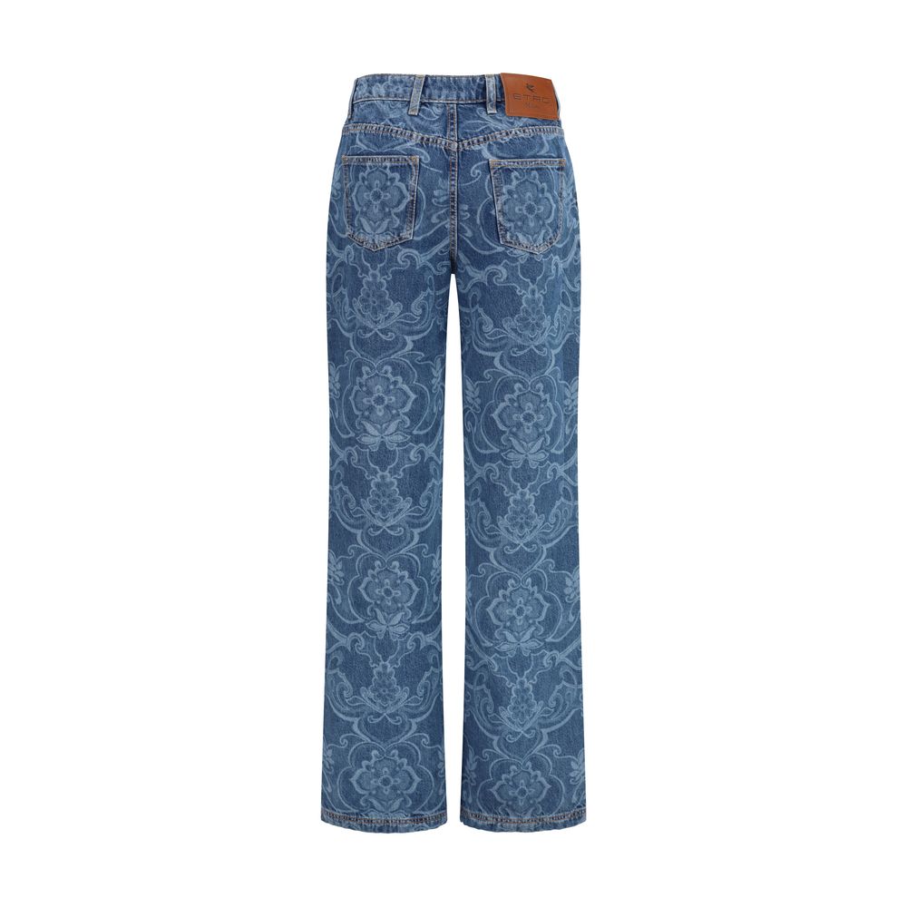 Etro Blue Cotton Flared Women's Jeans