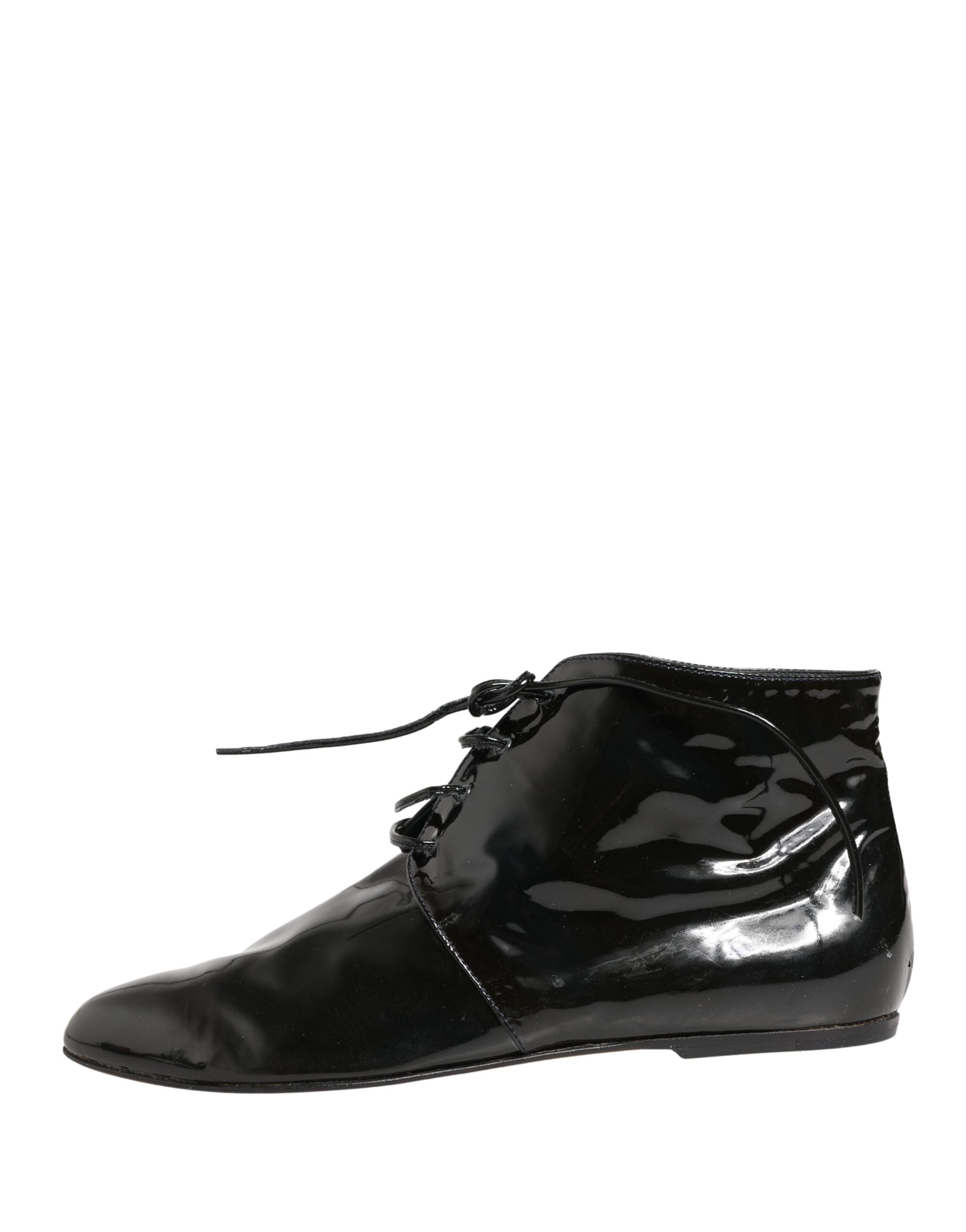 Dolce & Gabbana Black Leather AnkleBoots Women's Shoes (Pre-Owned)