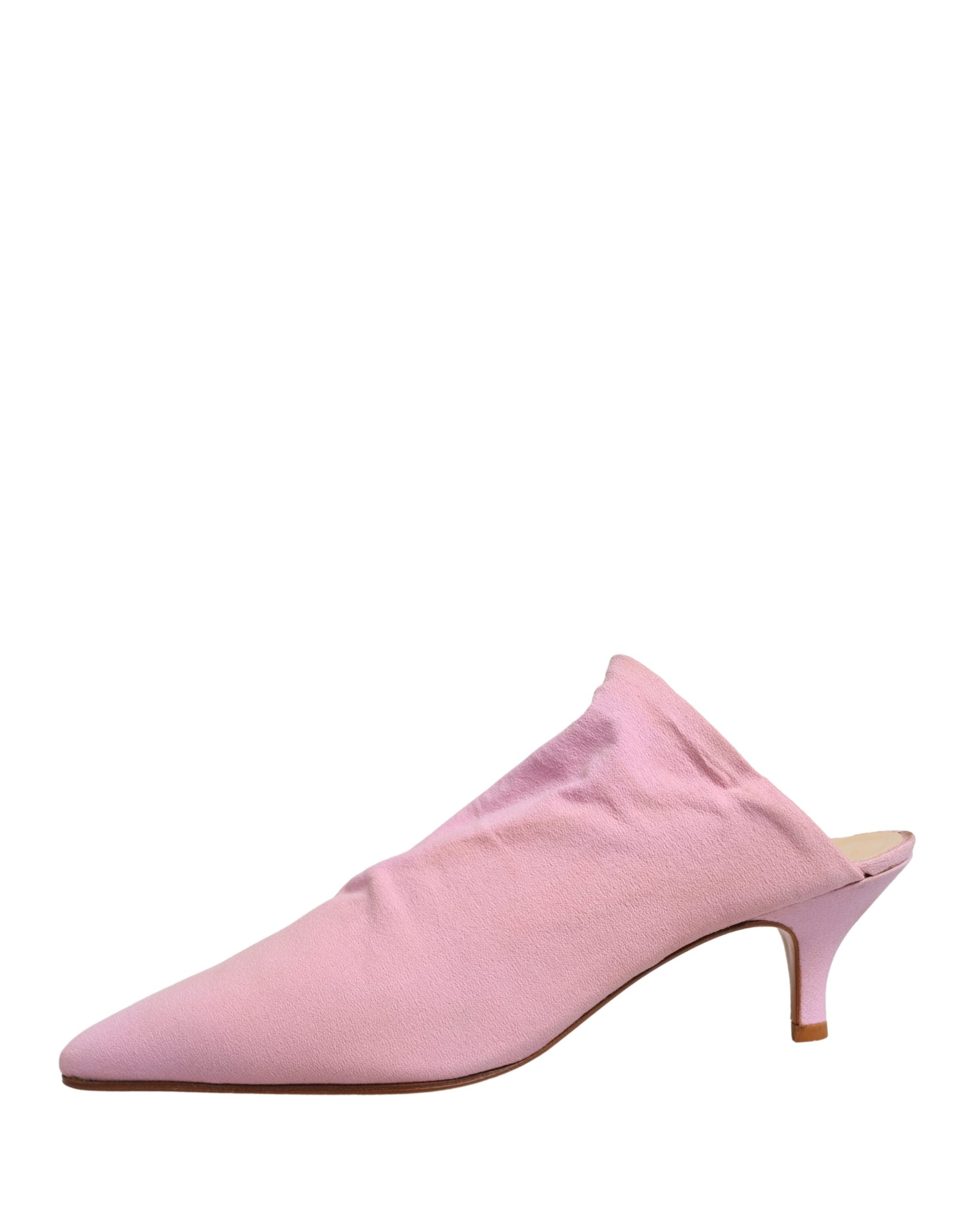 Dolce & Gabbana Pink Suede Heel Mule Women's Shoes (Pre-Owned)