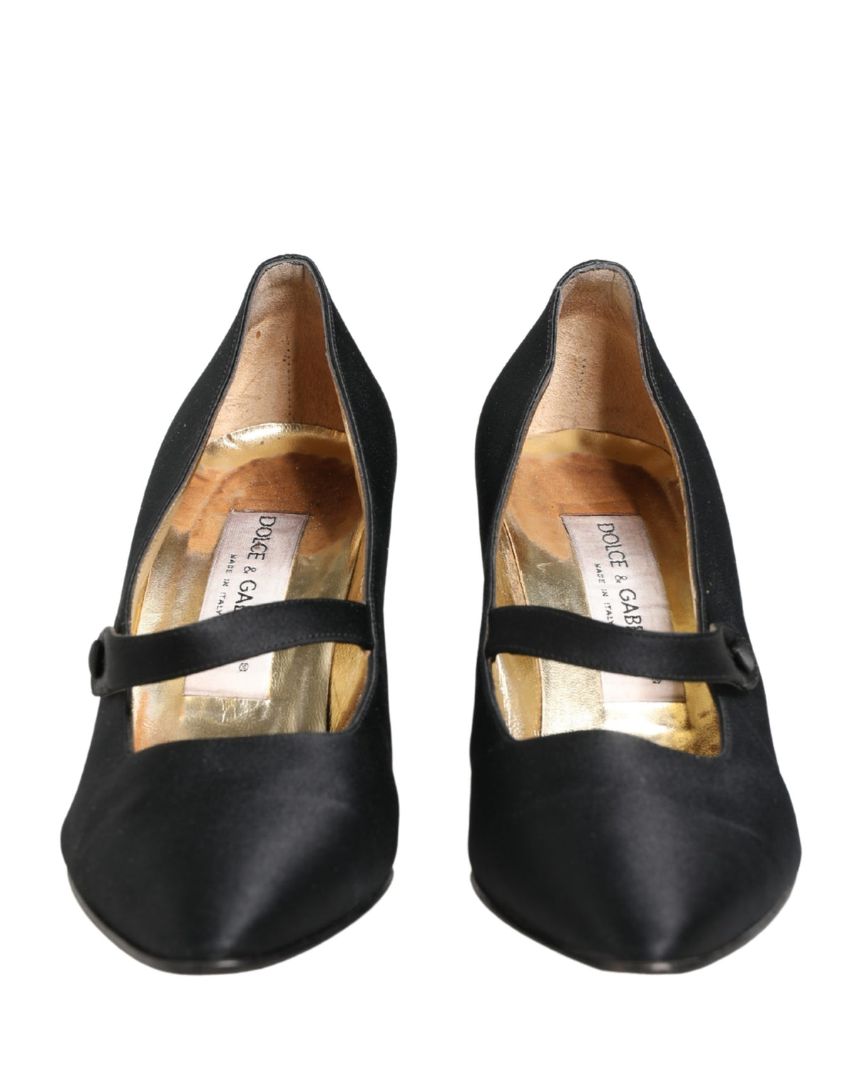 Dolce & Gabbana Black Satin Mary Jane Pumps Women's Shoes (Pre-Owned)