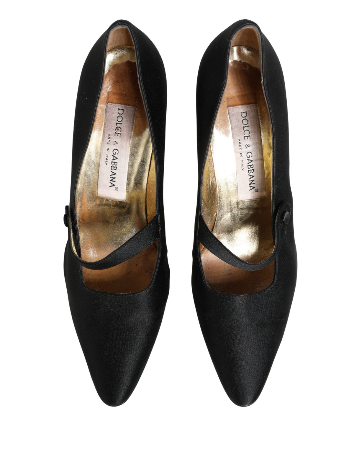 Dolce & Gabbana Black Satin Mary Jane Pumps Women's Shoes (Pre-Owned)