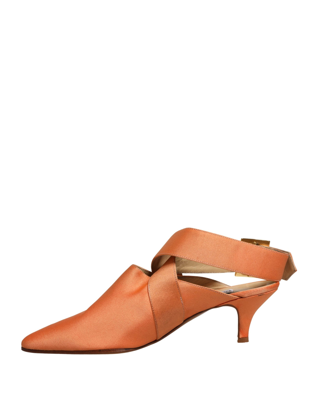 Dolce & Gabbana Orange Satin Sandals Women's Shoes (Pre-Owned)