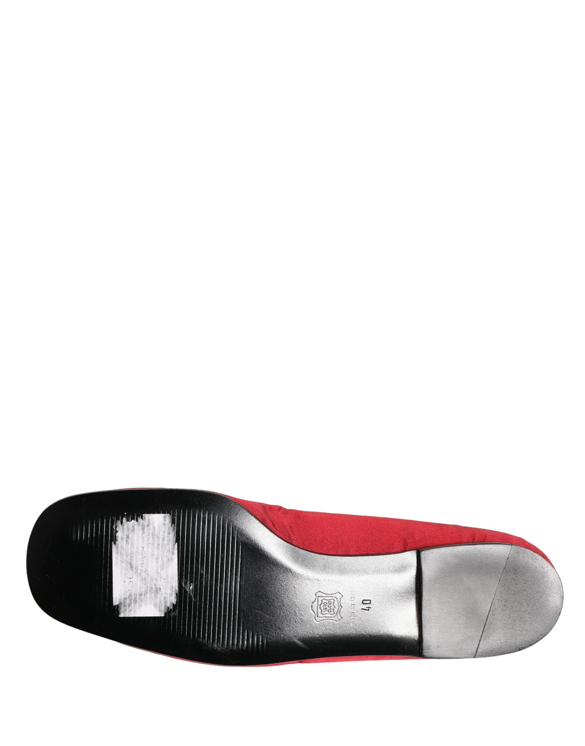Dolce & Gabbana Red Satin Fabric Ballet Slip On Flats Women's Shoes