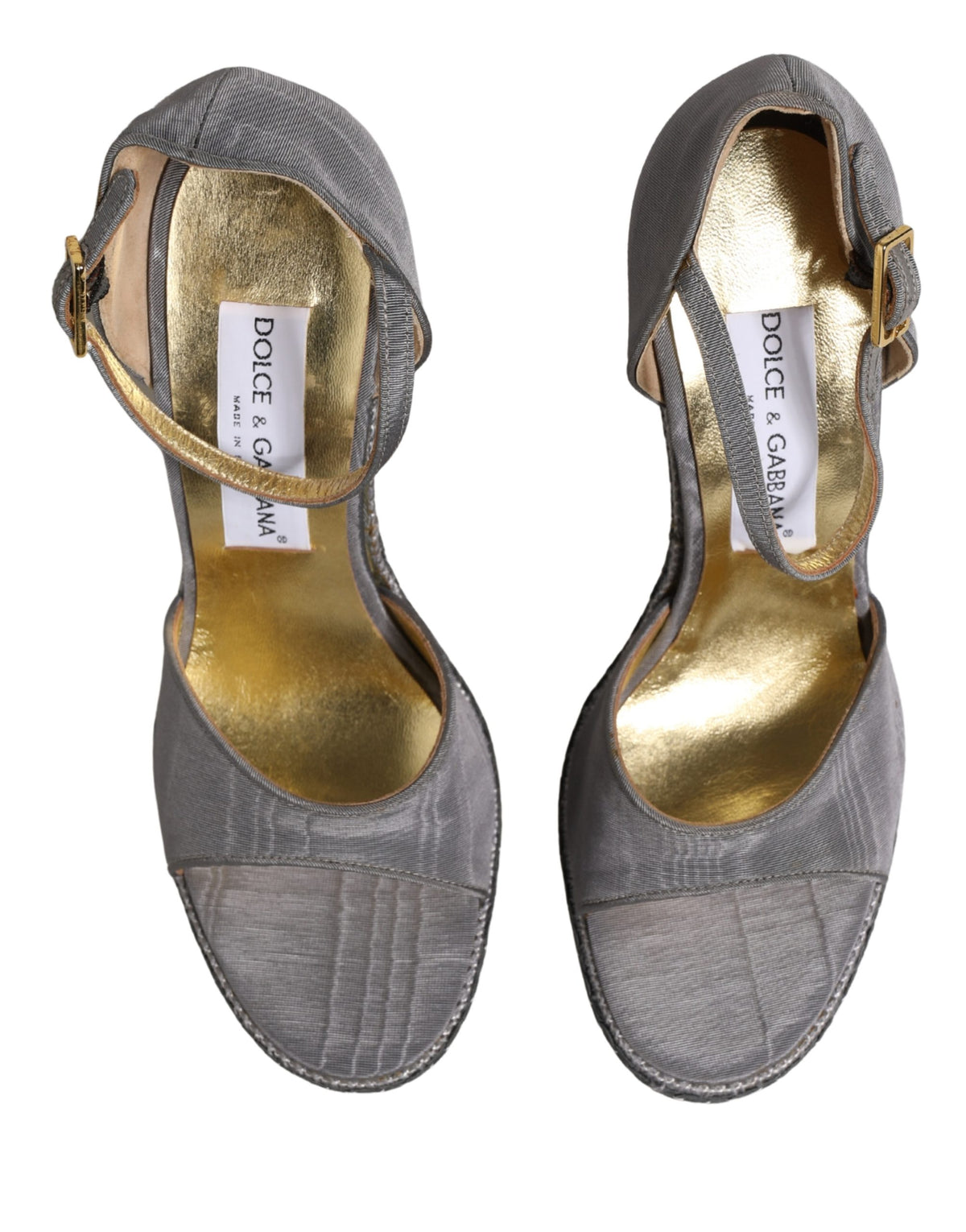 Dolce & Gabbana Gray High Heeled Sandals Ankle Strap Women's Shoes