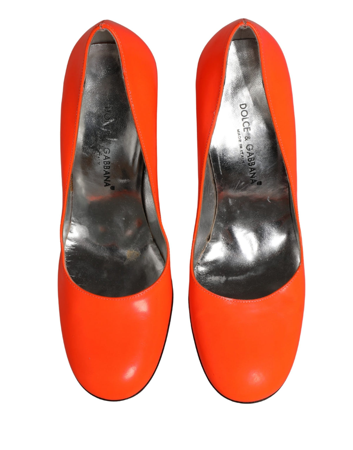 Dolce & Gabbana Orange Patent Leather Heels Pumps Women's Shoes (Pre-Owned)