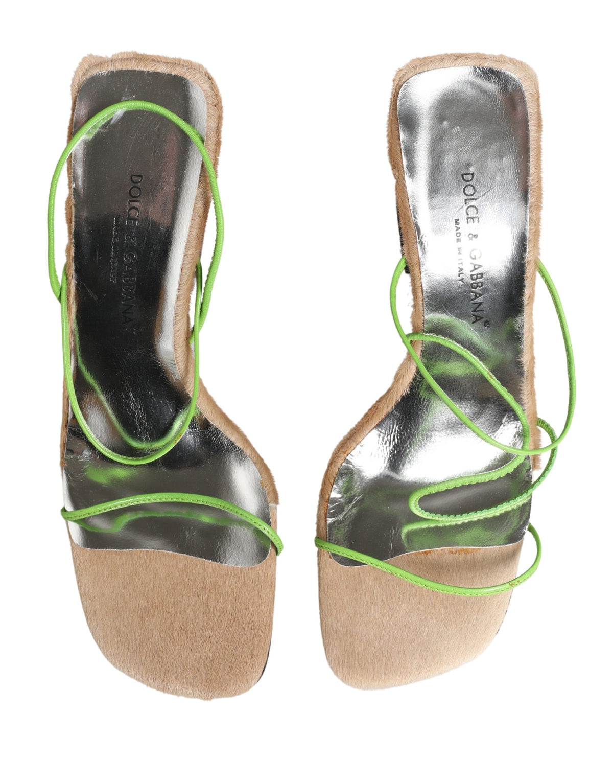 Dolce & Gabbana Multicolor Leather Block Heels Sandals Women's Shoes (Pre-Owned)