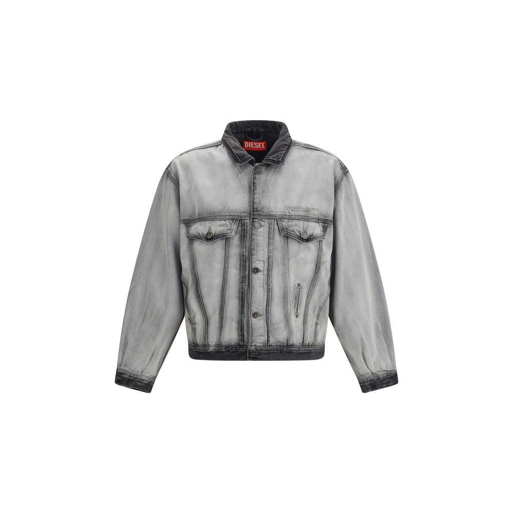 Diesel Gray Cotton Denim Men's Jacket