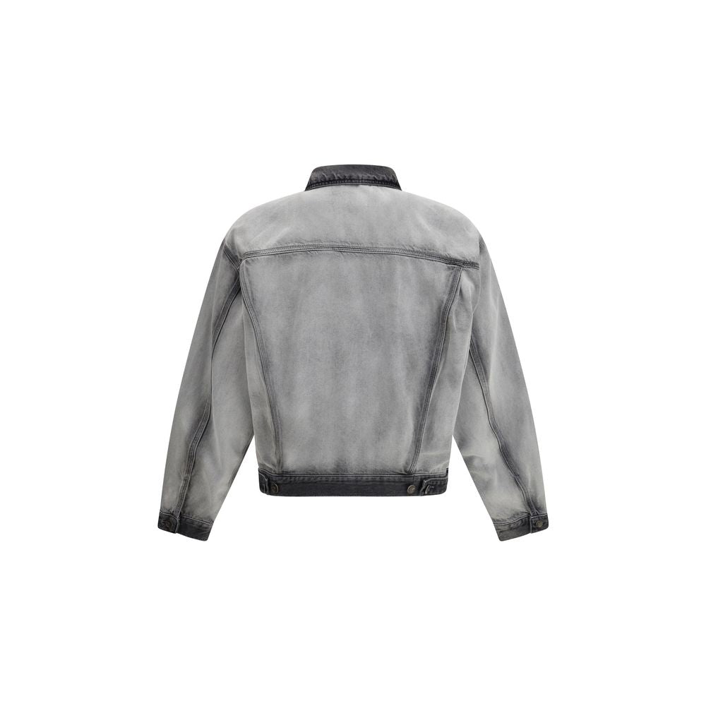 Diesel Gray Cotton Denim Men's Jacket