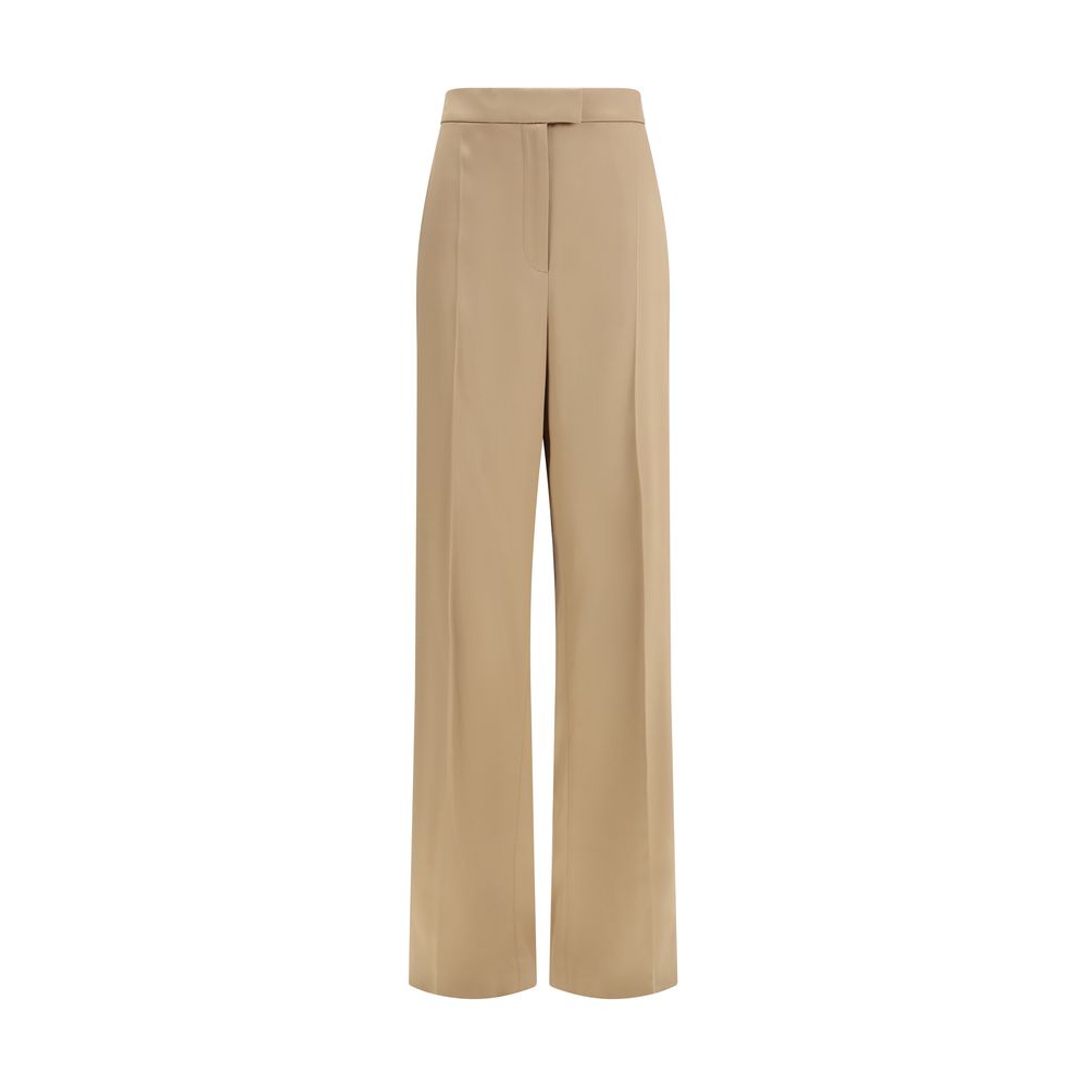 Beige Silk Dress Women's Pants