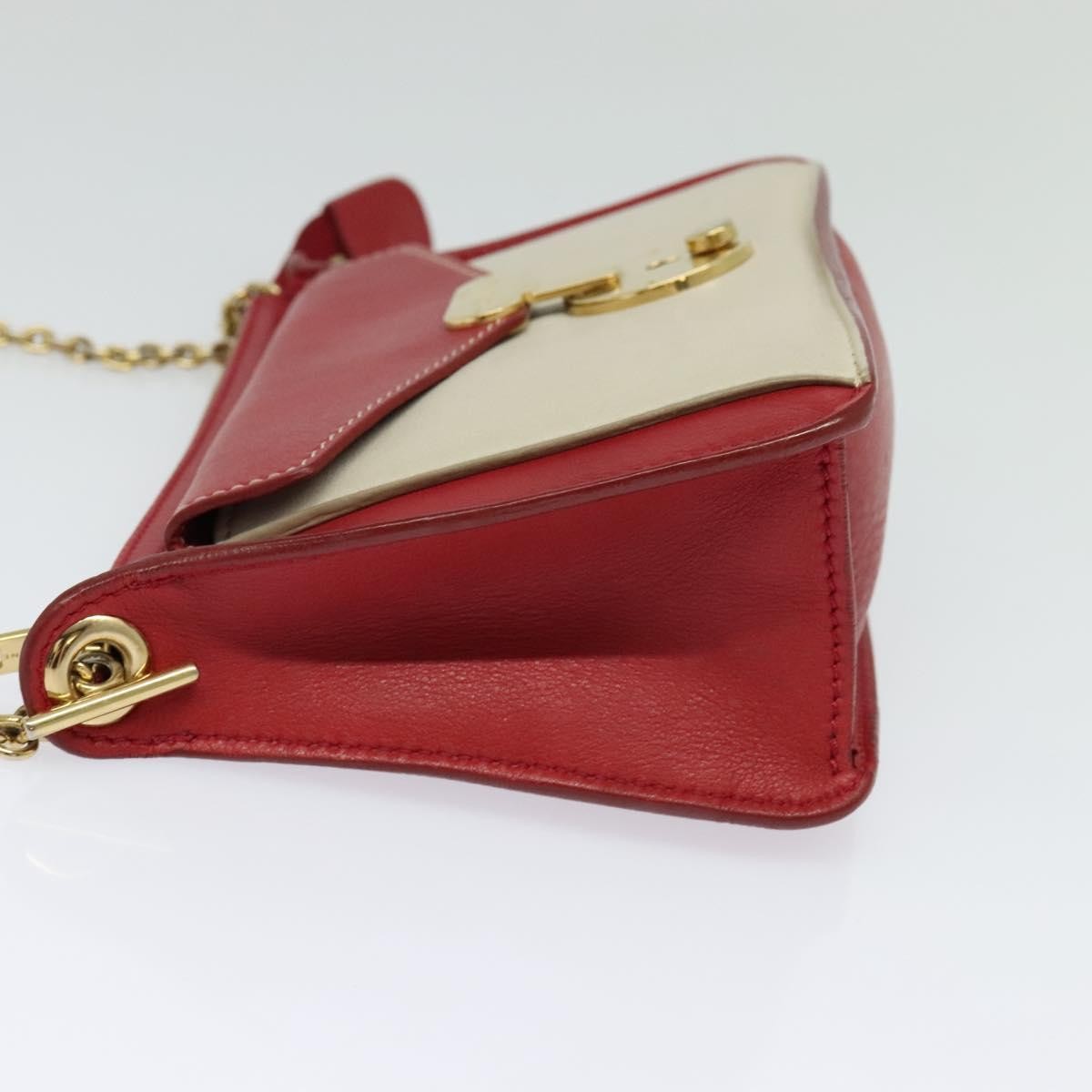 Celine Shoulder Leather Red Leather Shoulder Bag Bag (Pre-Owned)