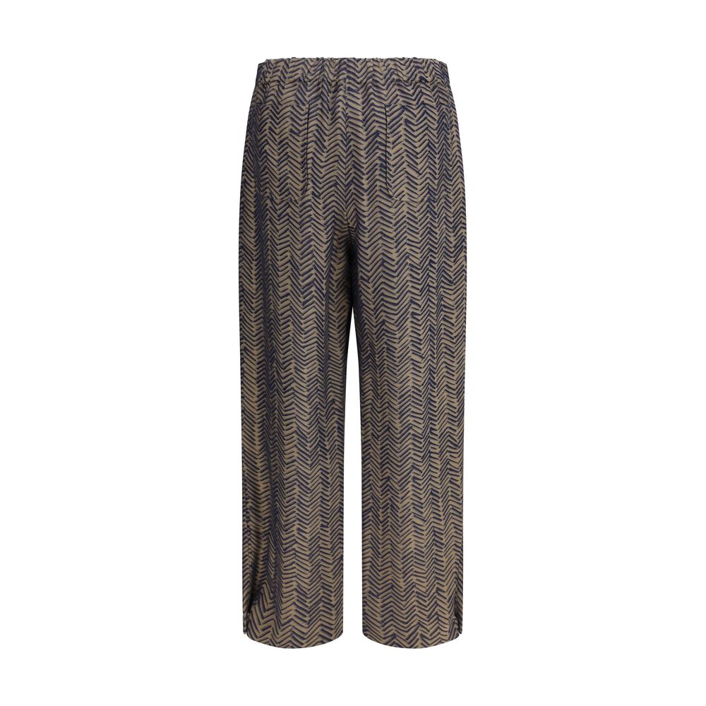 Giorgio Armani Brown Viscose Casual Women's Pants