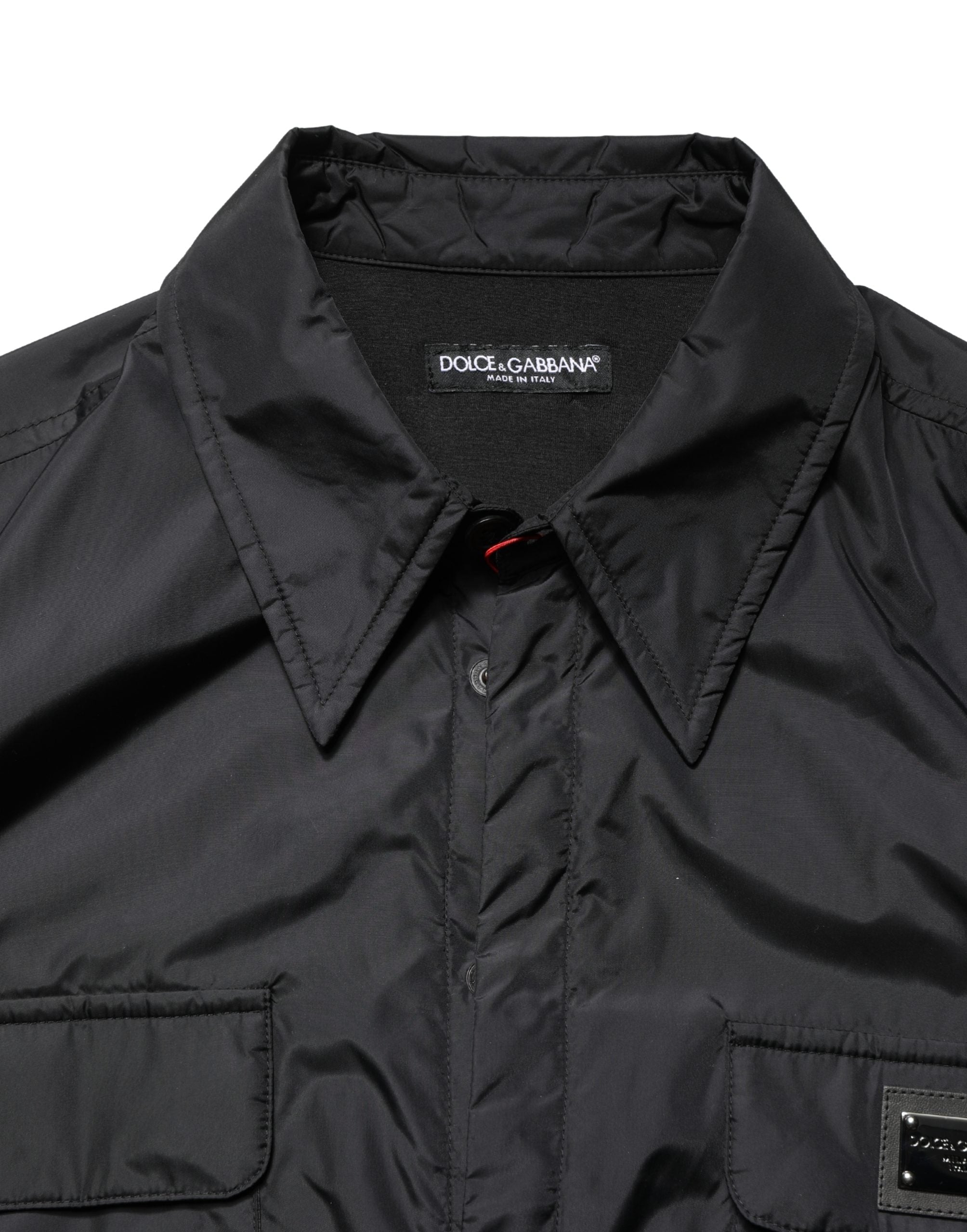 Dolce & Gabbana Black Logo Plaque Long Sleeves Shirt Men's Jacket (Pre-Owned)