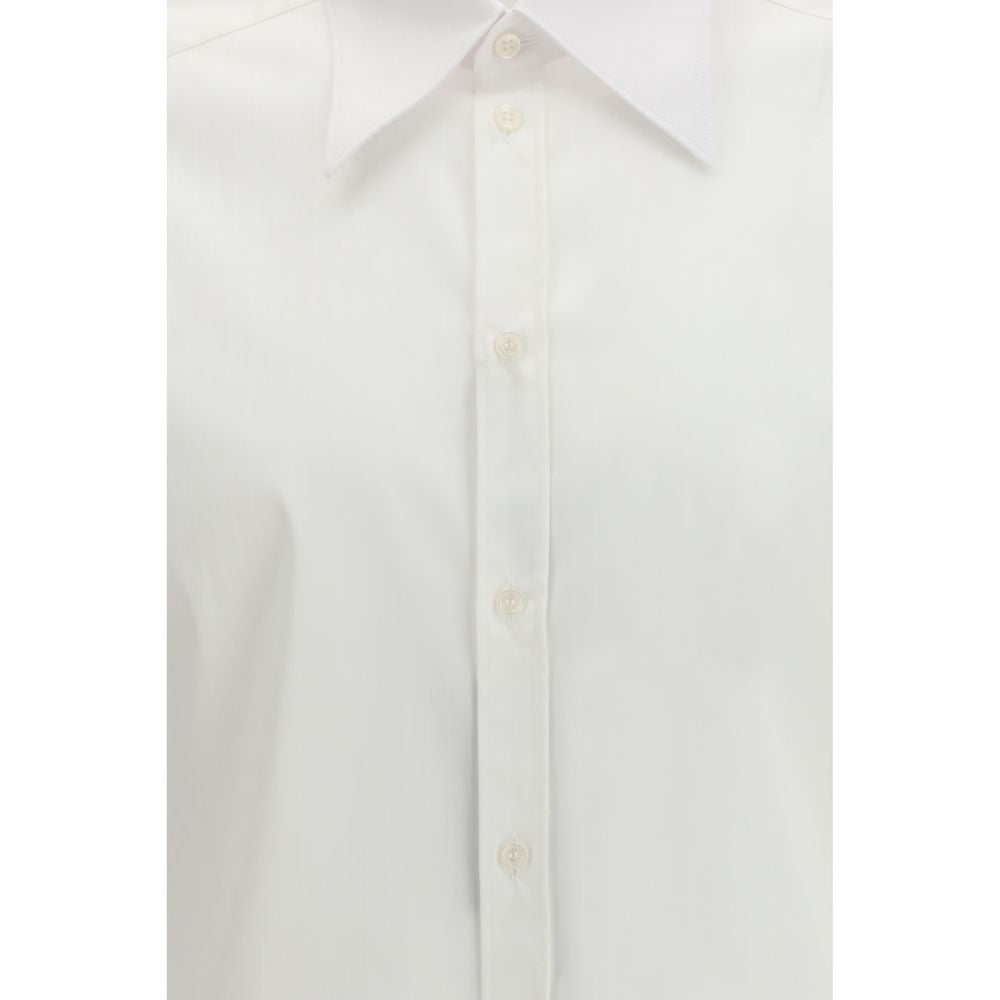 Dolce & Gabbana White Alpaca Vicugna Pacos Dress Men's Shirt