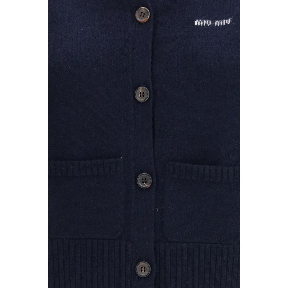 Miu Miu Blue Cashmere Sleeveles Women's Sweater