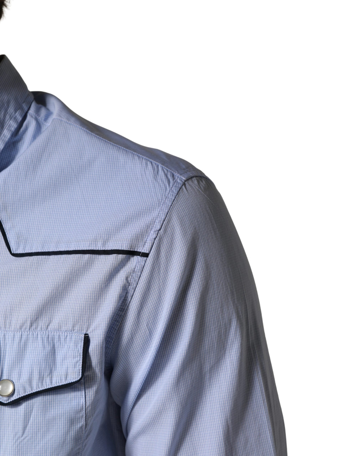 AGLINI Light Blue Slim Fit Collared Long Sleeve Casual Men's Shirt (Pre-Owned)
