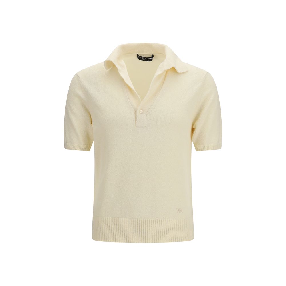 Dolce & Gabbana Beige Cotton Polo Men's Shirt