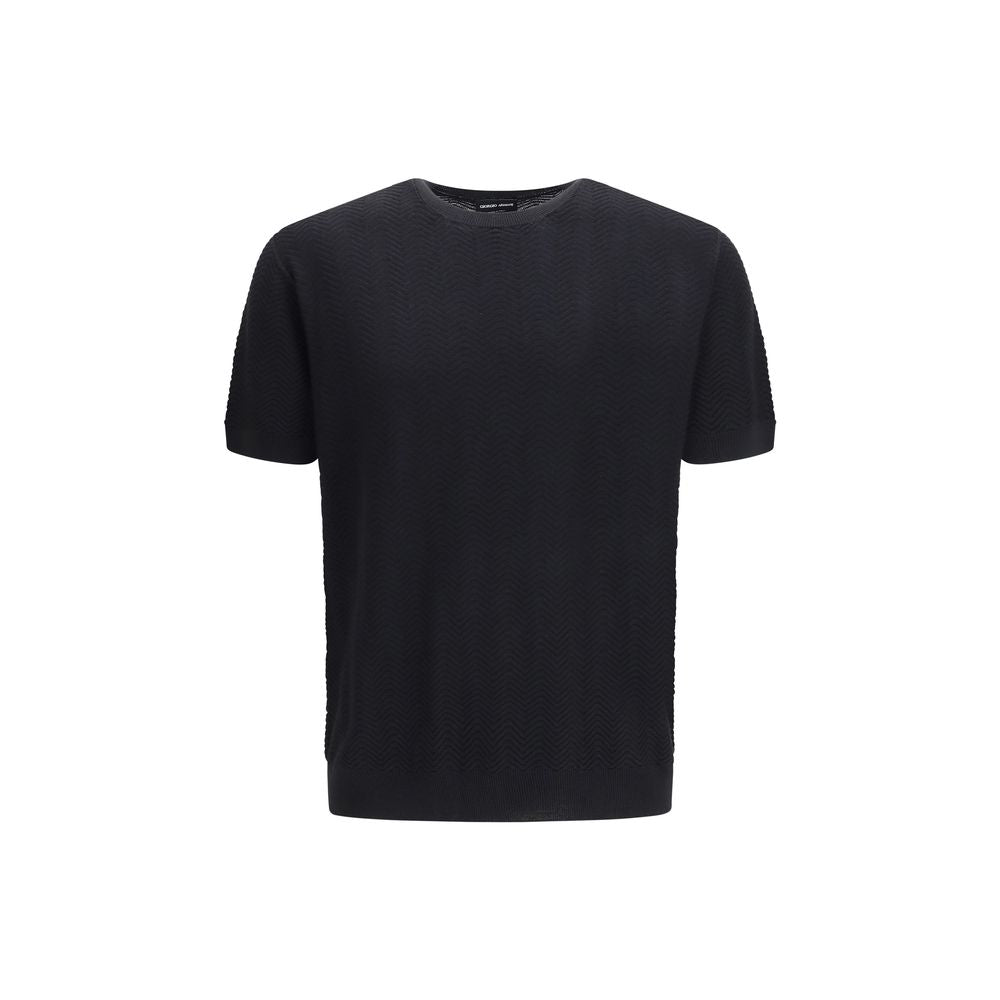 Giorgio Armani Black Silk Men's Sweater