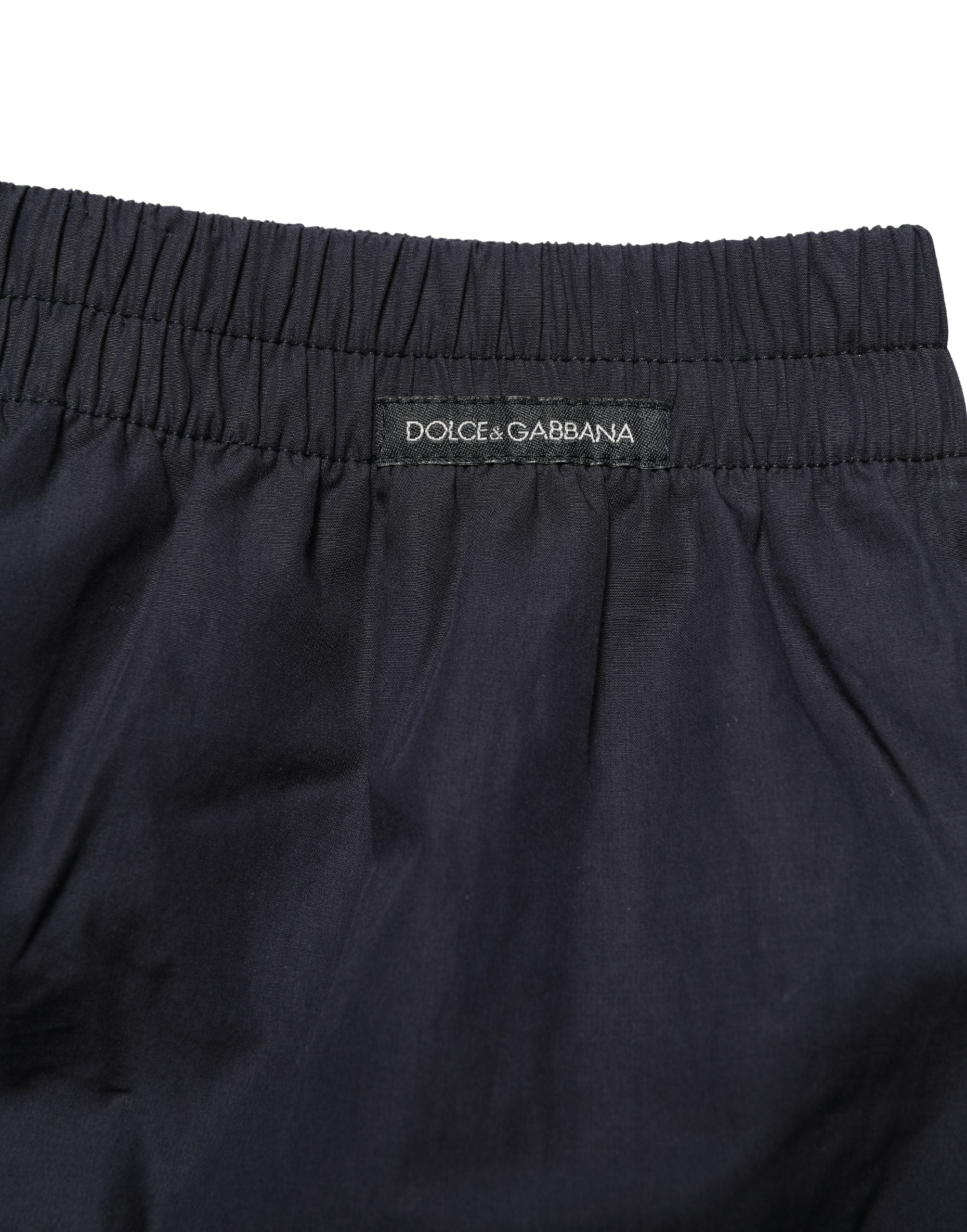 Dolce & Gabbana Black Cotton Elastic Waist Swim Shorts Men's Swimwear