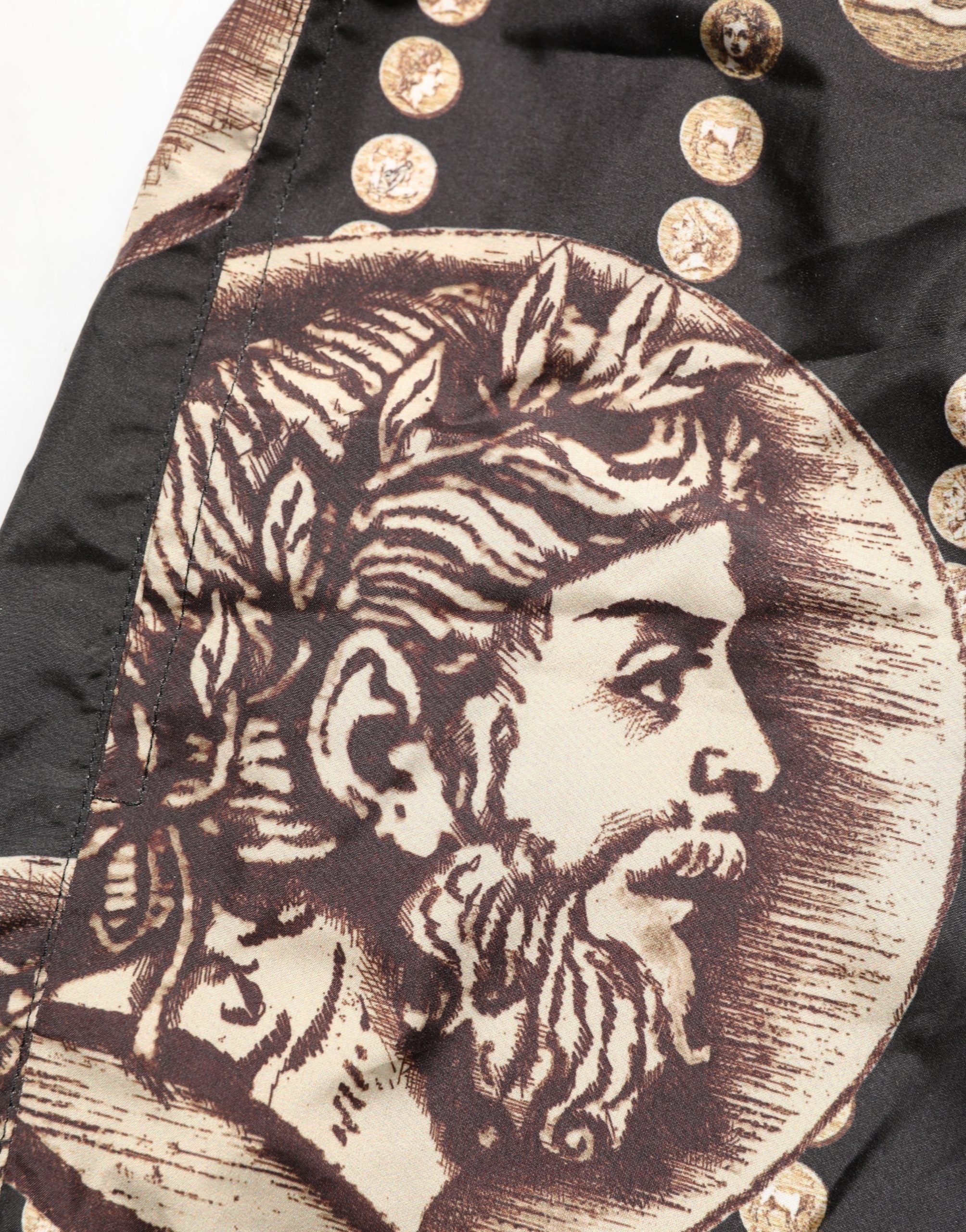 Dolce & Gabbana Black Roman Coin Print Swim Shorts Men's Swimwear