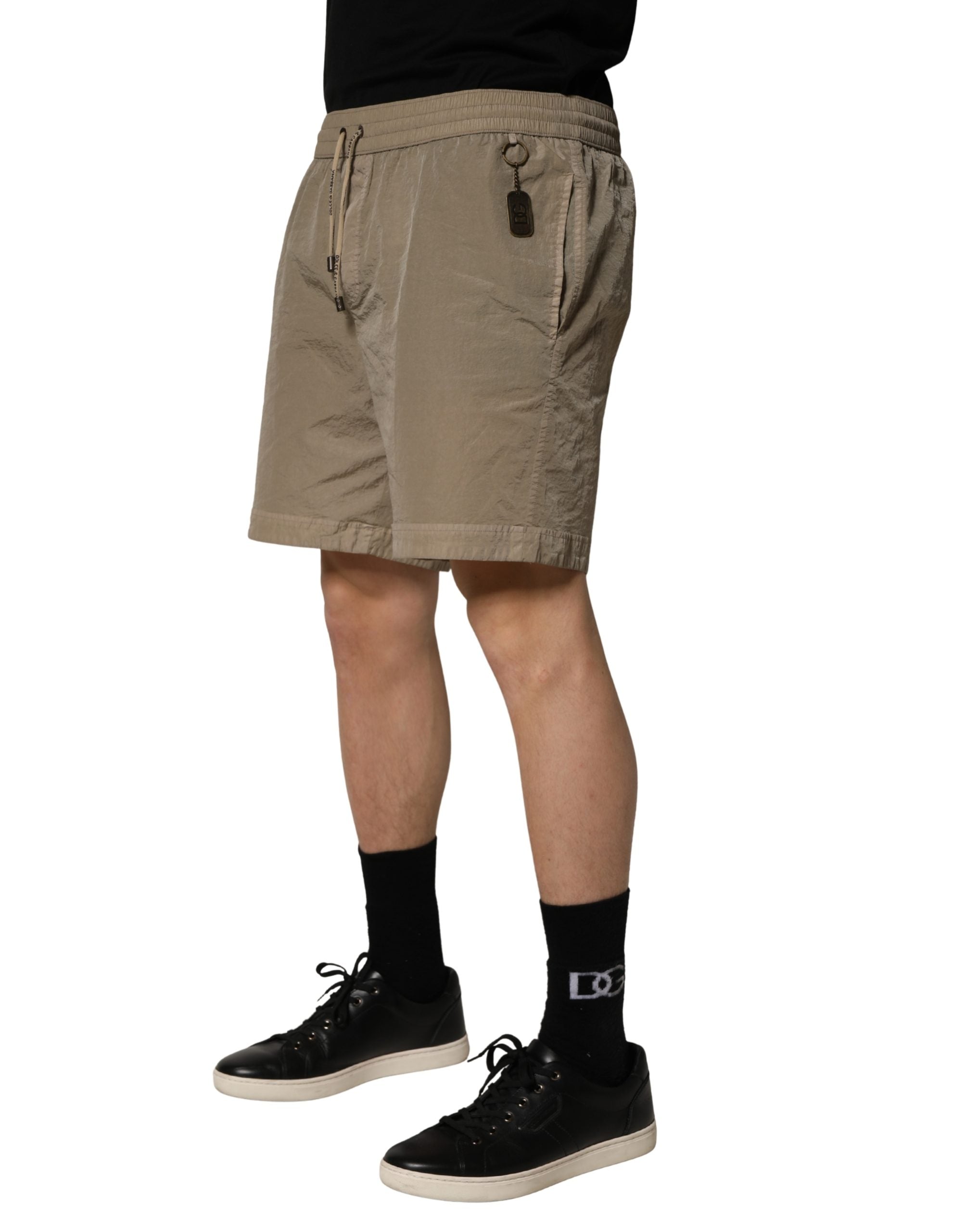 Dolce & Gabbana Brown Nylon Drawstring Swim Shorts Men's Swimwear