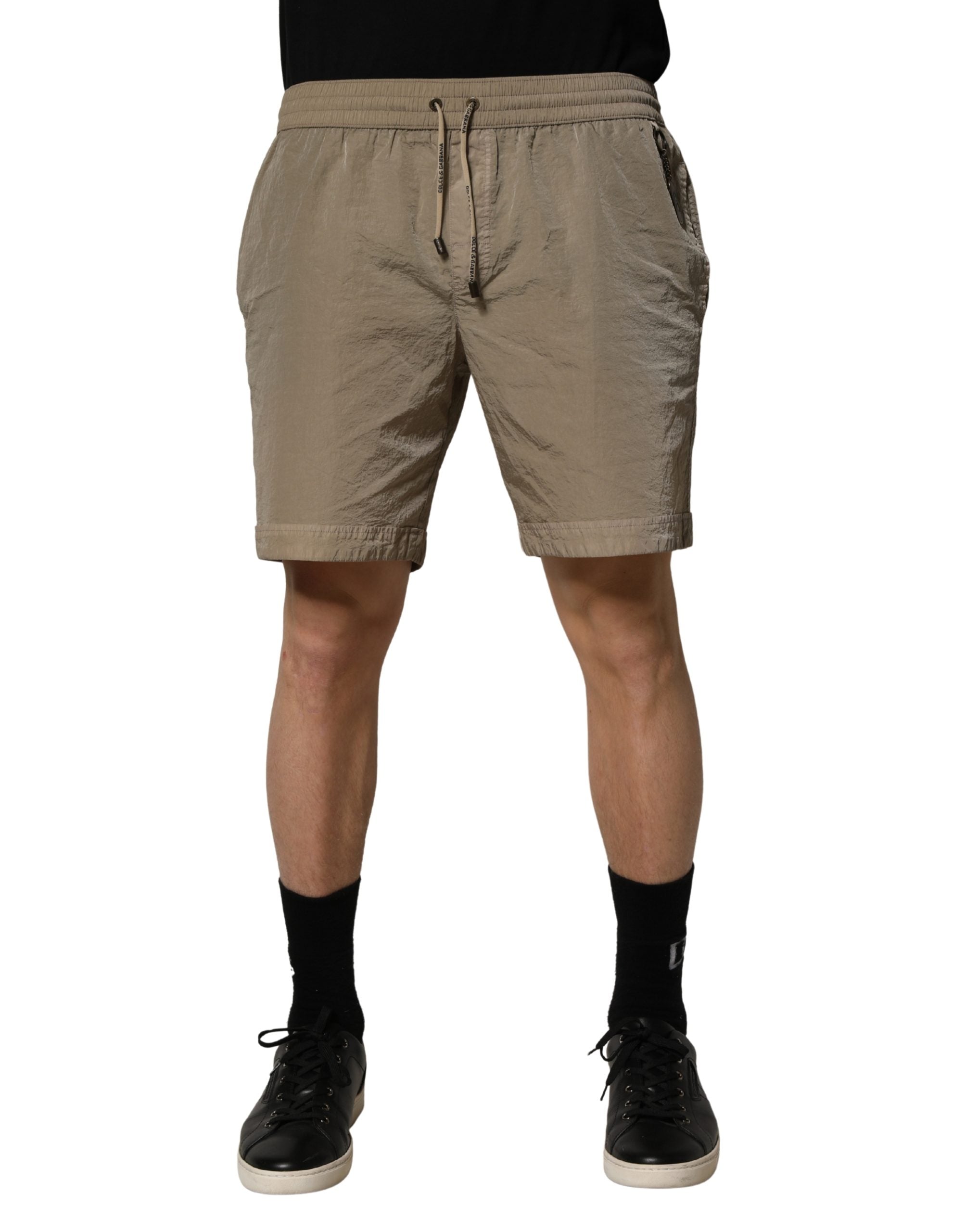 Dolce & Gabbana Brown Nylon Drawstring Swim Shorts Men's Swimwear