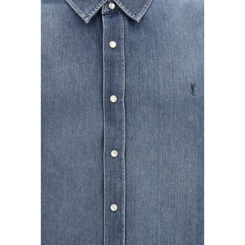 Saint Laurent Blue Denim Men's Shirt